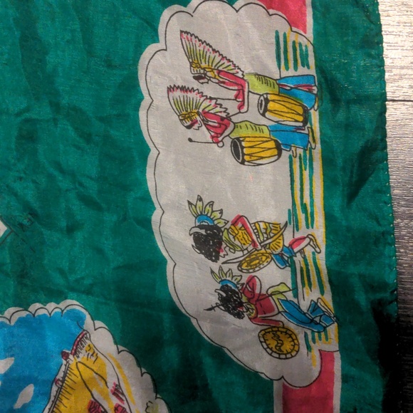 Vintage 60s Arizona silk western cowboy cowgirl rockabilly scarf  31"x34 - Picture 9 of 9